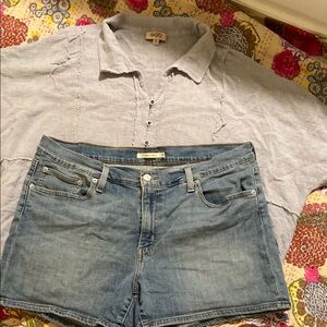 Levi's Blue Jean Shorts Classic Mid-Length